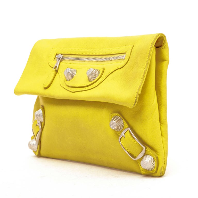BALENCIAGA 'Giant Envelope' Clutch in Yellow Leather at 1stDibs | balenciaga  envelope clutch, balenciaga clutch, yellow clutch