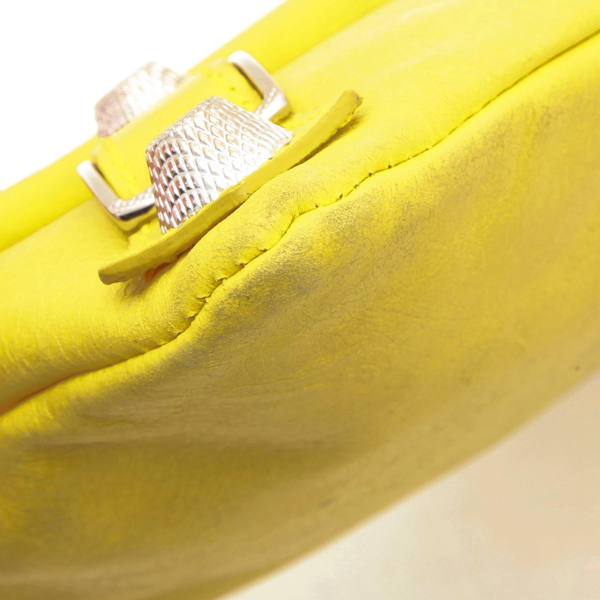 BALENCIAGA 'Giant Envelope' Clutch in Yellow Leather 1