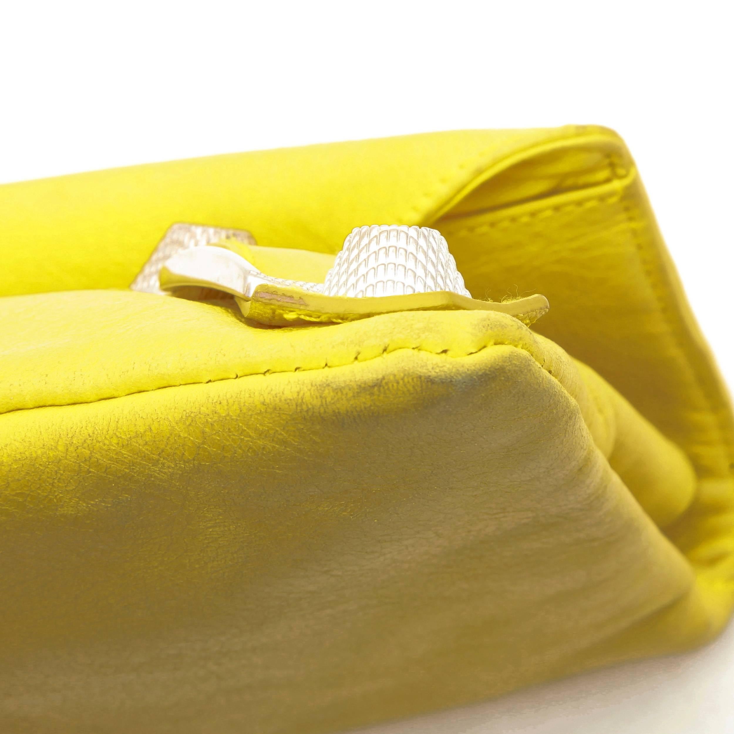 BALENCIAGA 'Giant Envelope' Clutch in Yellow Leather 2