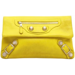 BALENCIAGA 'Giant Envelope' Clutch in Yellow Leather