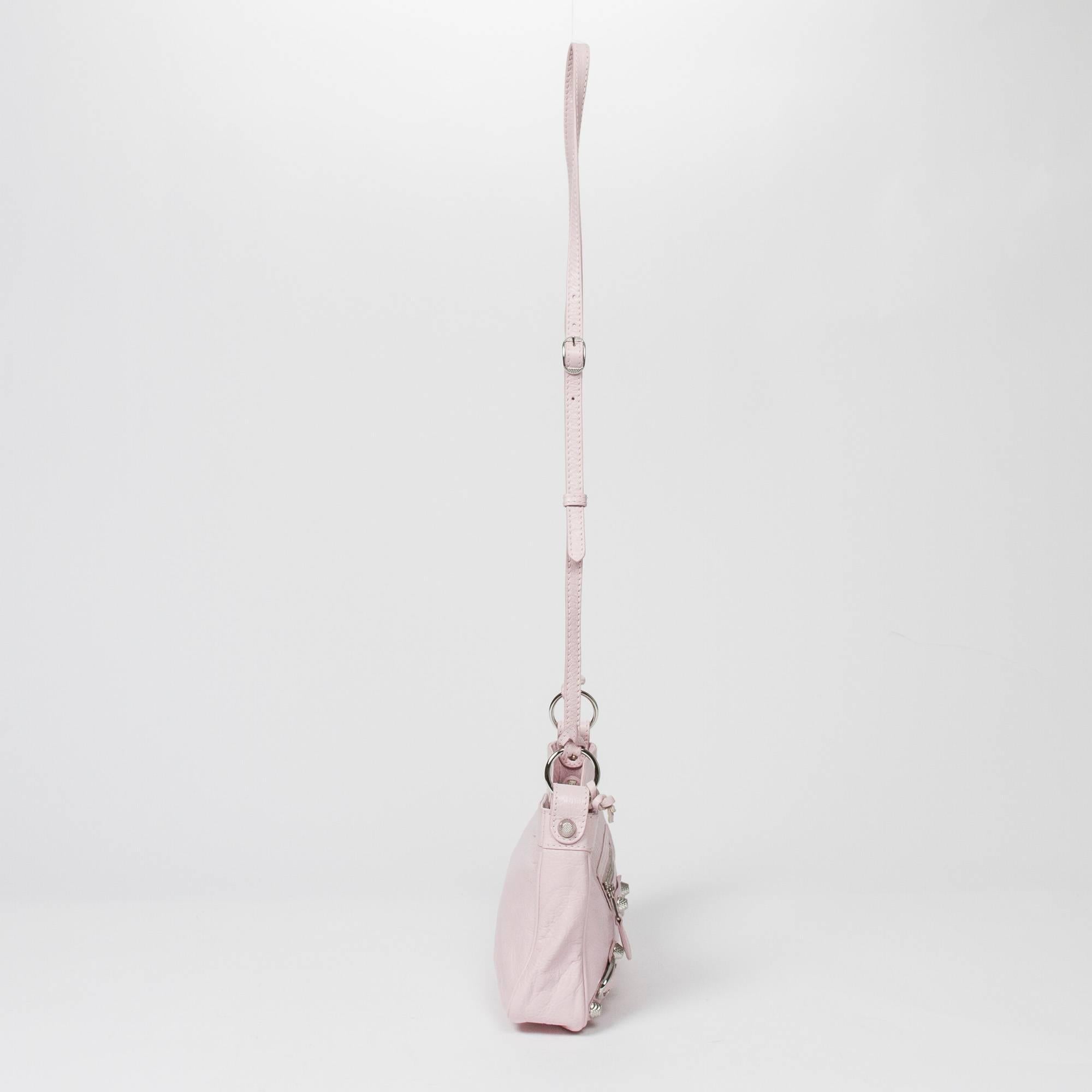 Beige Balenciaga Giant Hip in Light Pink calf leather