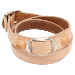 Balenciaga Giant Peach Leather Studded Triple Tour Bracelet M