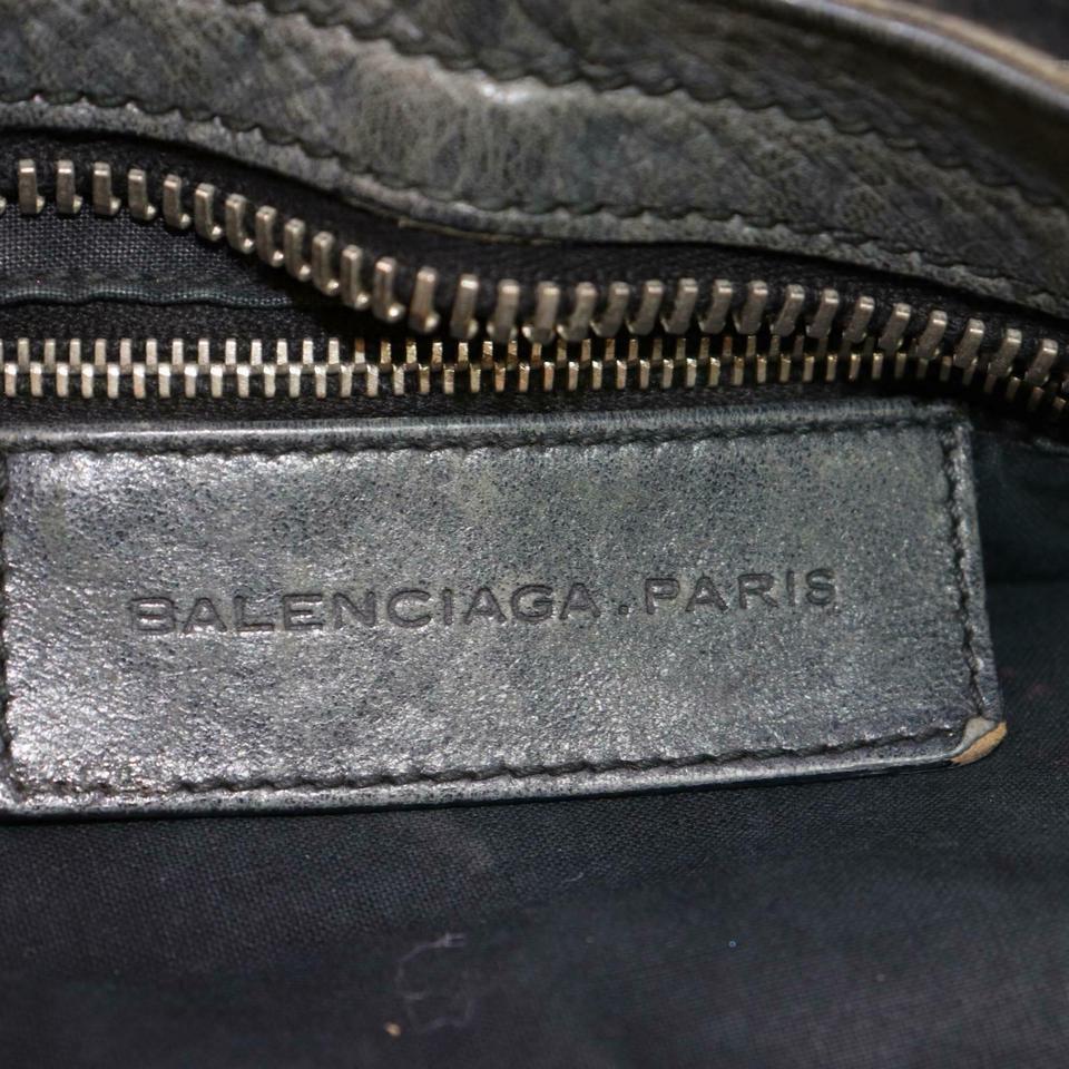 Balenciaga Giant Silver City 2way 871192 Black Leather Satchel For Sale 4