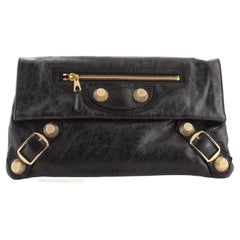Balenciaga Giant Nieten Umschlag Clutch aus Leder