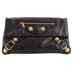 Balenciaga Giant Studs Envelope Clutch Leather