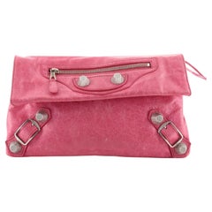 Used Balenciaga Giant Studs Envelope Clutch Leather