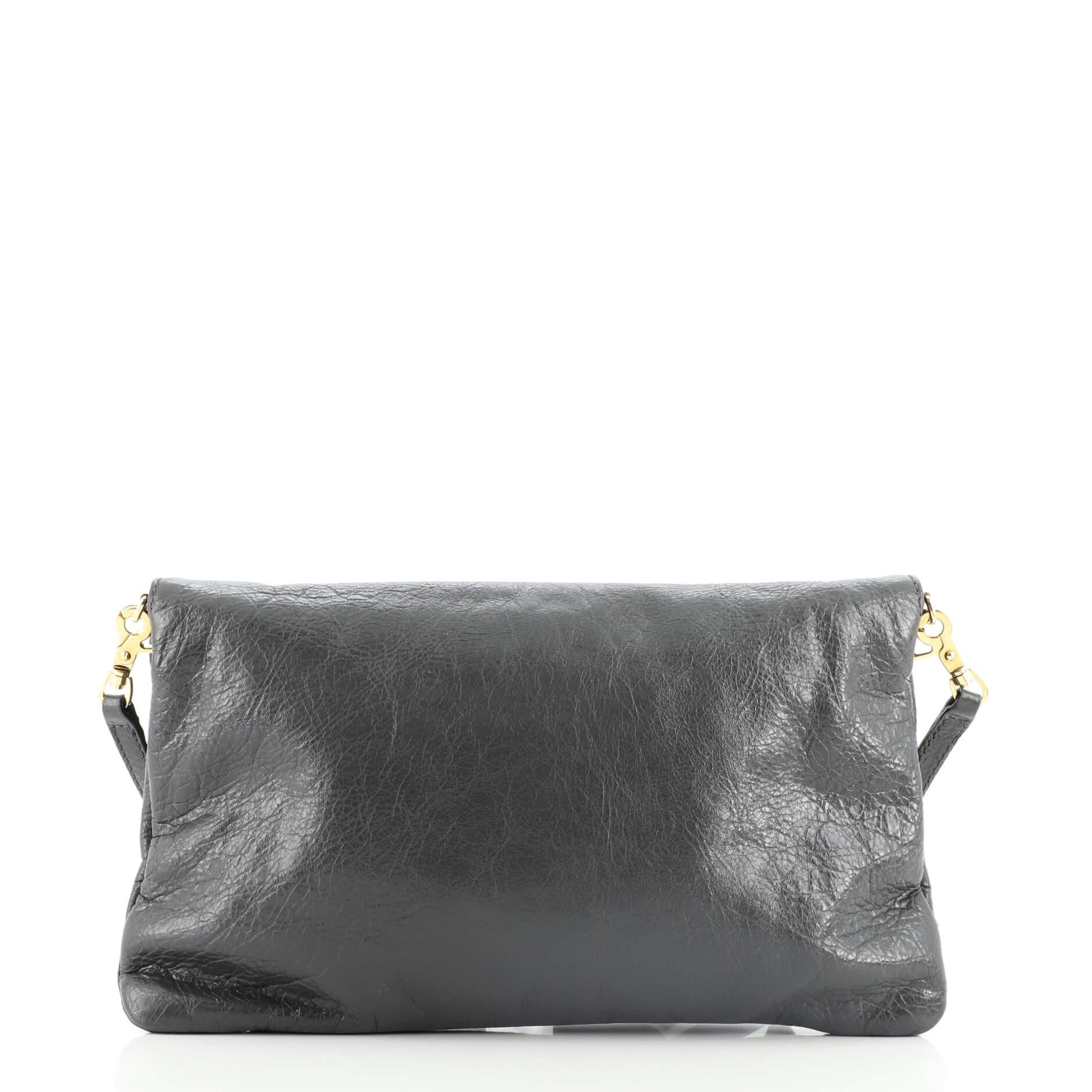 Women's or Men's Balenciaga Giant Studs Envelope Strap Clutch Leather