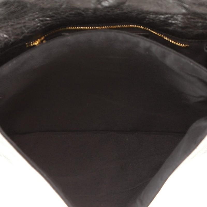 Black Balenciaga Giant Studs Envelope Strap Clutch Leather