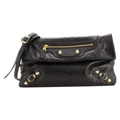 Balenciaga Giant Studs Envelope Strap Clutch Leather