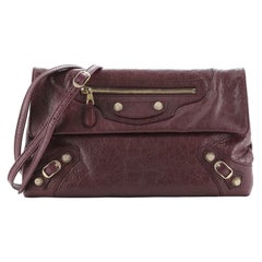 Balenciaga Giant Studs Envelope Strap Clutch Leather