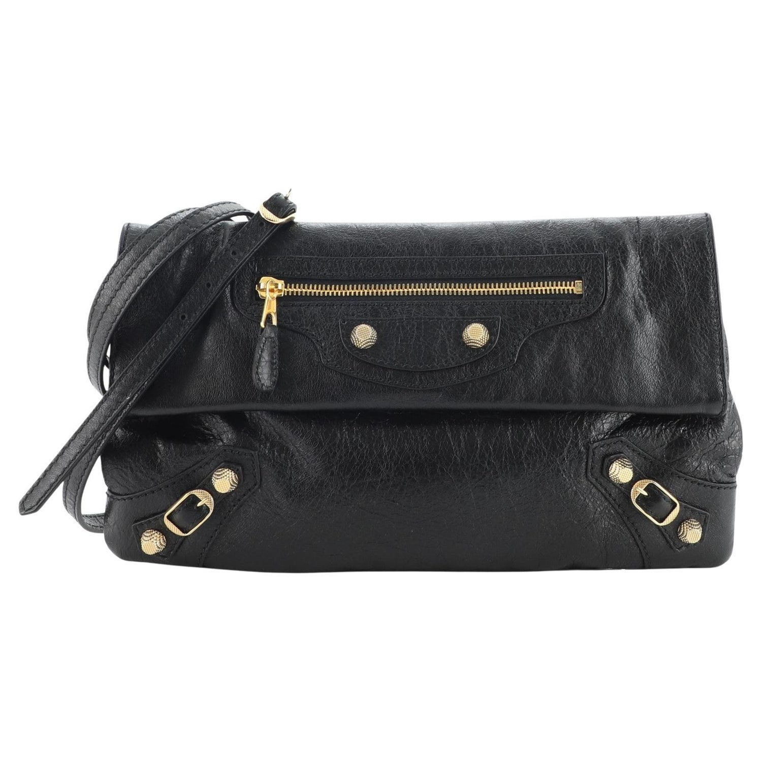 Balenciaga Giant Studs Envelope Strap Clutch Leather at 1stDibs