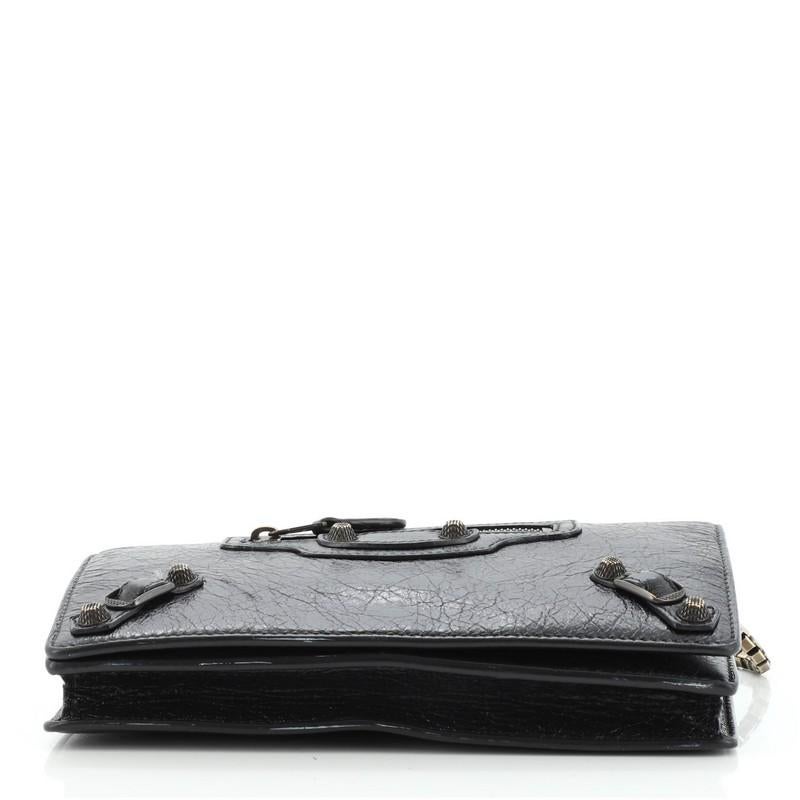 Black Balenciaga Giant Studs Wallet on Chain Leather Small