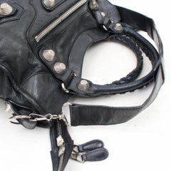 Balenciaga Giant The City 2way 867236 Black Leather Shoulder Bag