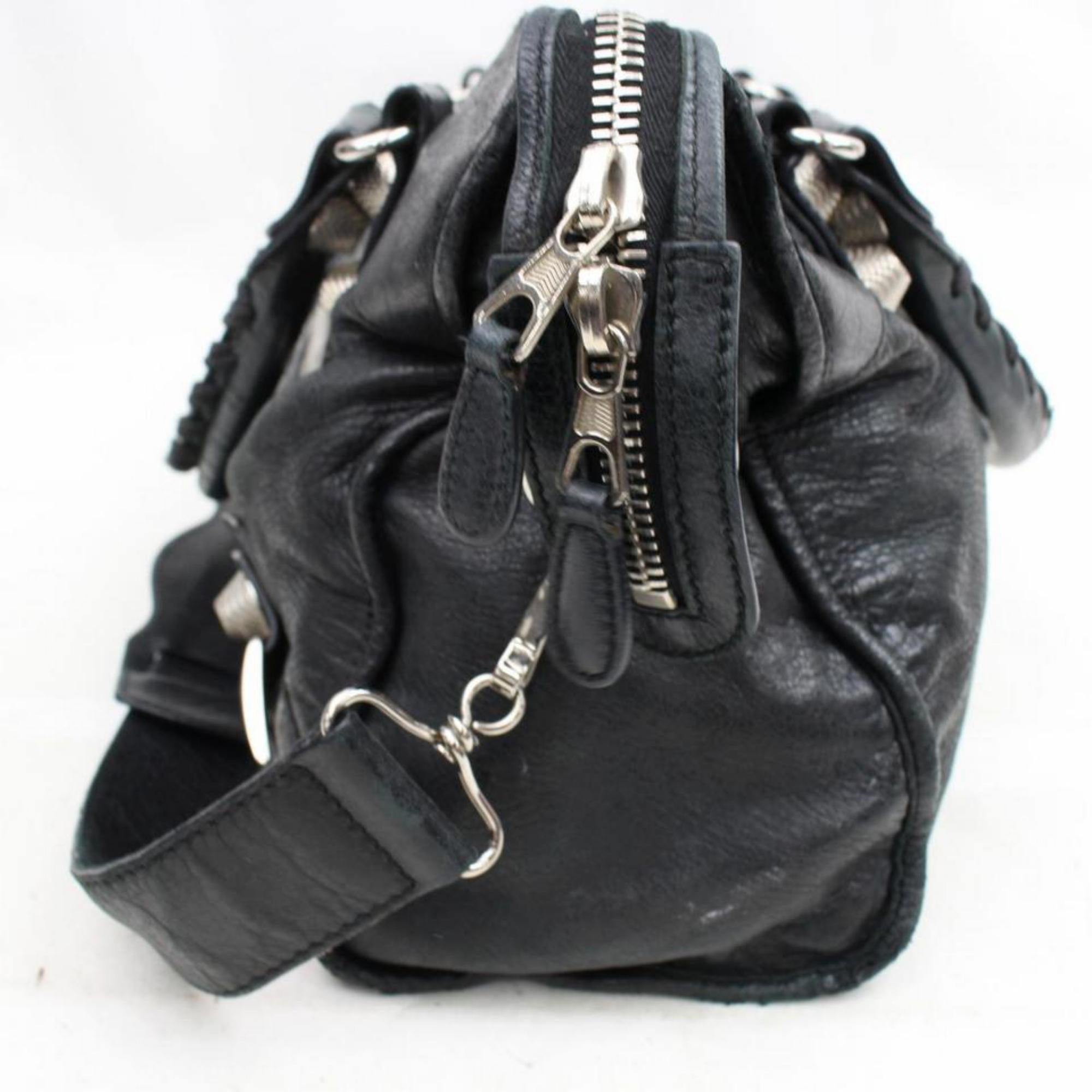 Balenciaga Giant The City 2way 867236 Black Leather Shoulder Bag For Sale 2