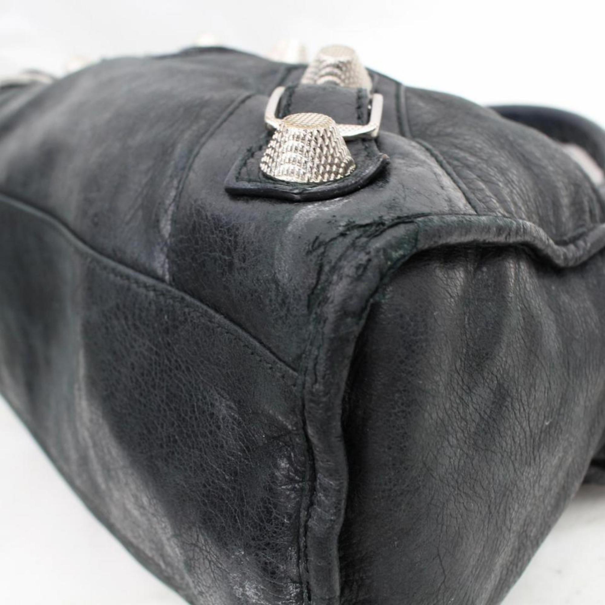 Balenciaga Giant The City 2way 867236 Black Leather Shoulder Bag For Sale 4