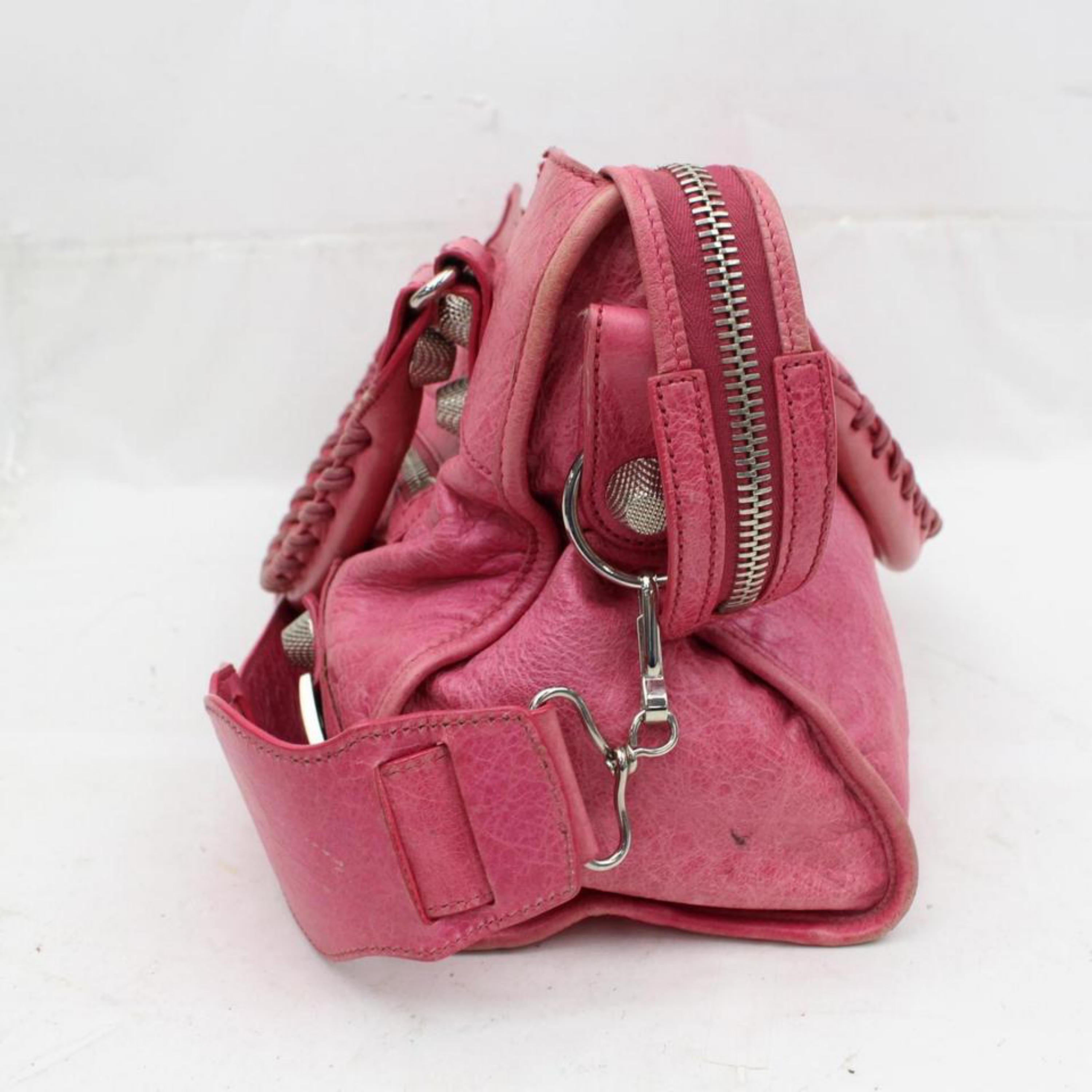 Balenciaga Giant The City Handbag 866732 Pink Leather Satchel For Sale 2