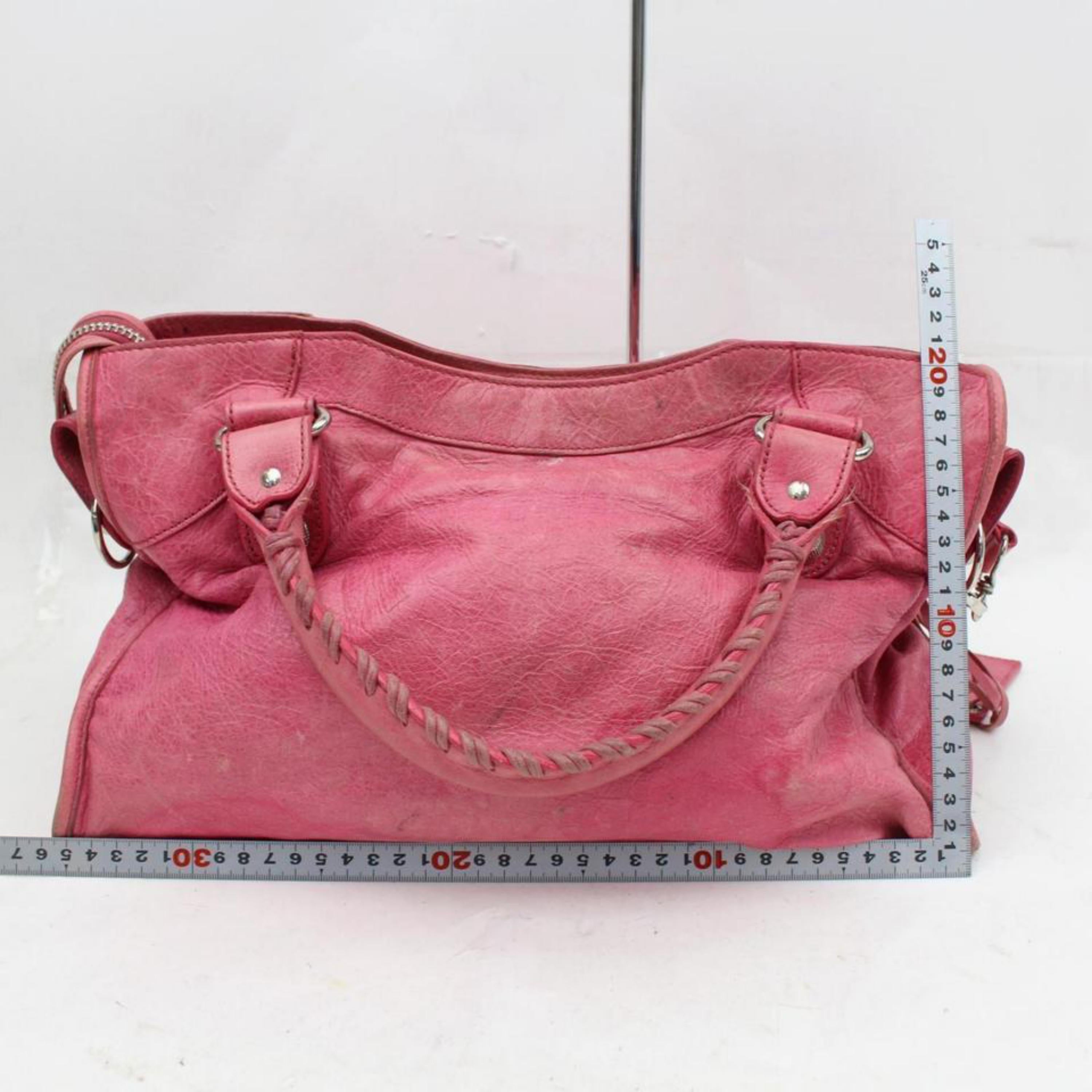 Balenciaga Giant The City Handbag 866732 Pink Leather Satchel For Sale 4