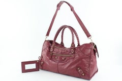 Balenciaga Giant The Part Time City 2way 14balz0914 Dark Pink Leather Weekend