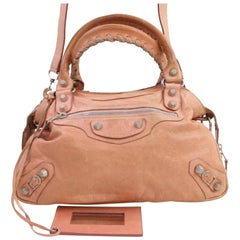 Vintage Balenciaga Giant The Town 2way 866865 Pink Leather Shoulder Bag
