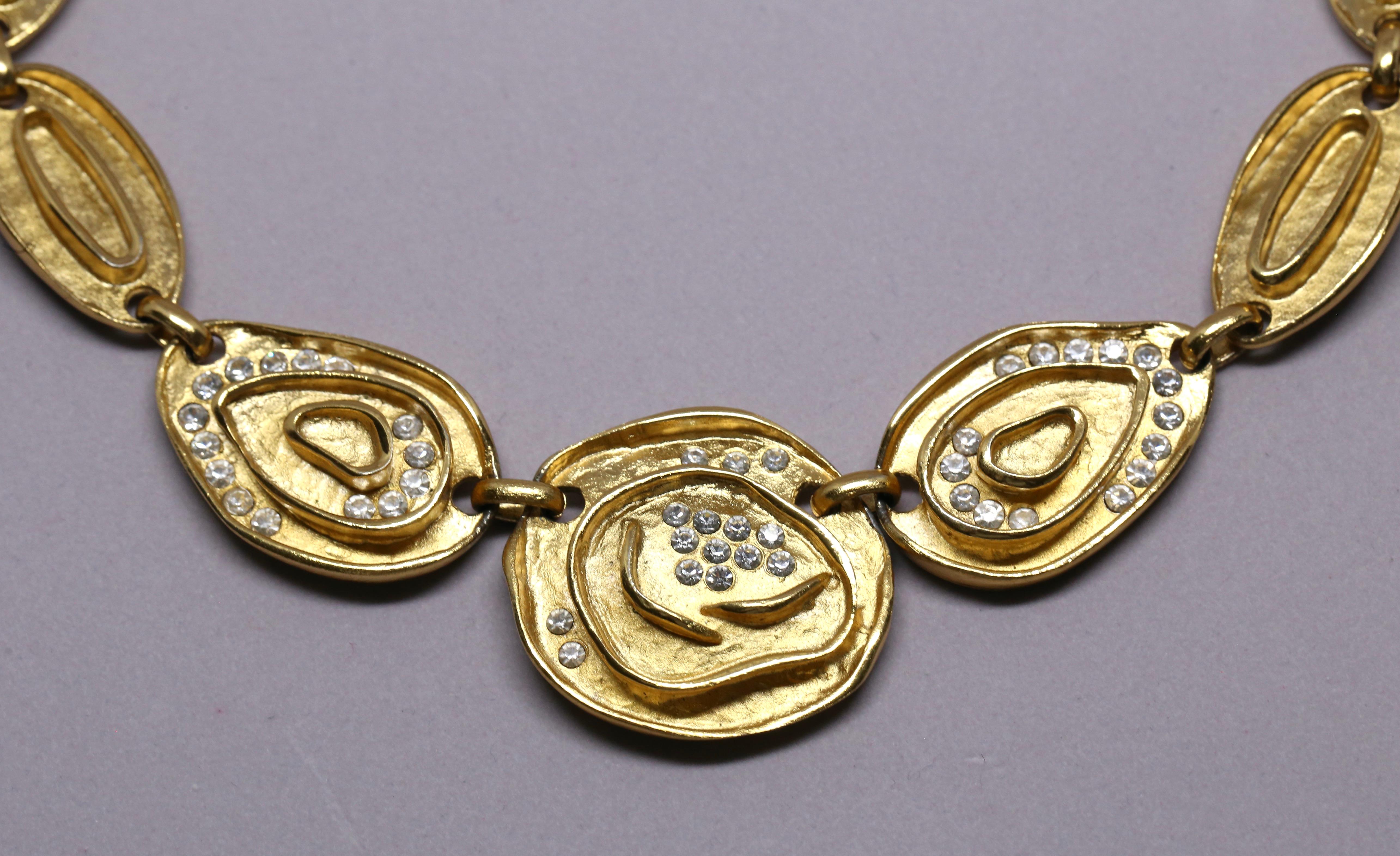 BALENCIAGA vergoldete Halskette mit Glaskristallen Damen im Angebot