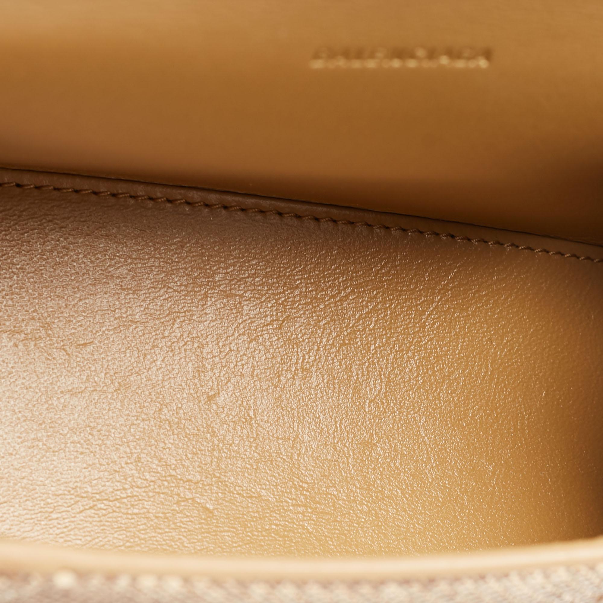 Balenciaga Gold/Brown Leather XS Crystal Hourglass Top Handle Bag 3