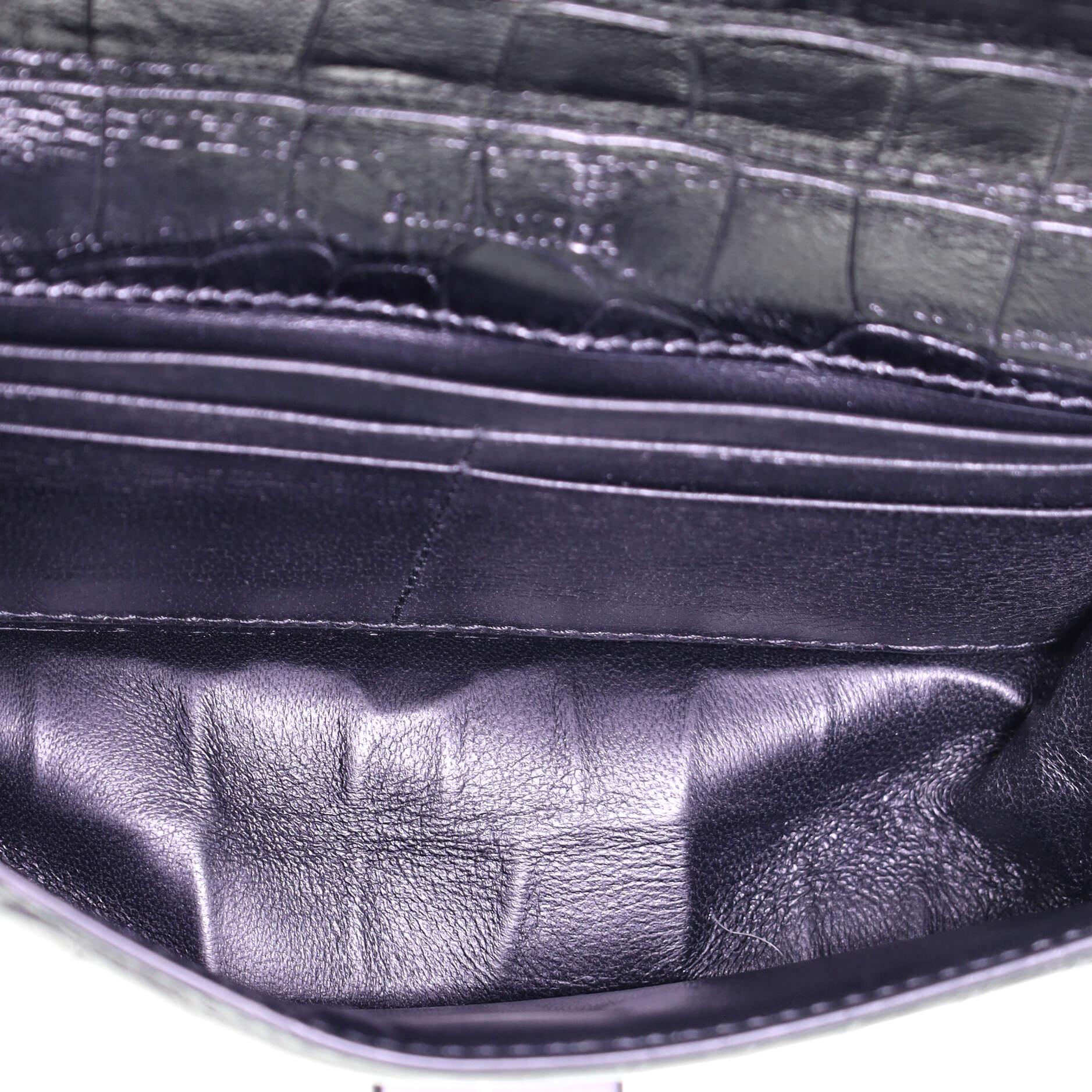 Women's or Men's Balenciaga Gossip Flap Bag Crocodile Embossed Leather XS