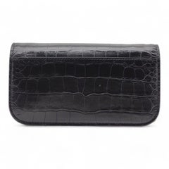 Balenciaga Gossip Wallet On Chain WOC Bag - Croc Embossed Calf Leather in Black