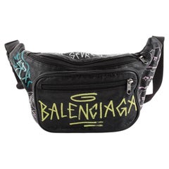 Balenciaga Graffiti Explorer Cintura Borsa in Pelle Media