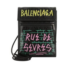 Balenciaga Graffiti Explorer Strap Pouch Leather Mini at 1stDibs