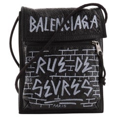 Balenciaga Graffiti Explorer Strap Pouch Leather Mini For Sale at 1stDibs