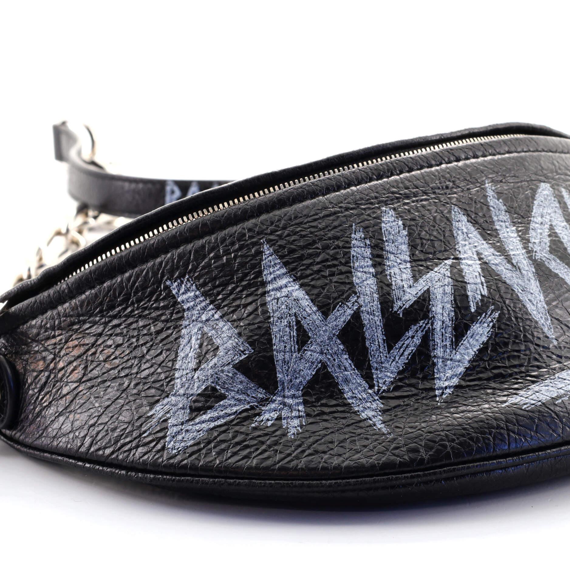 Balenciaga Graffiti Souvenir Belt Bag Leather XS In Good Condition In NY, NY