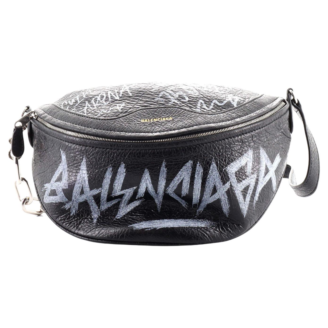 Balenciaga Graffiti Souvenir Belt Bag Leather XS For Sale at 1stDibs