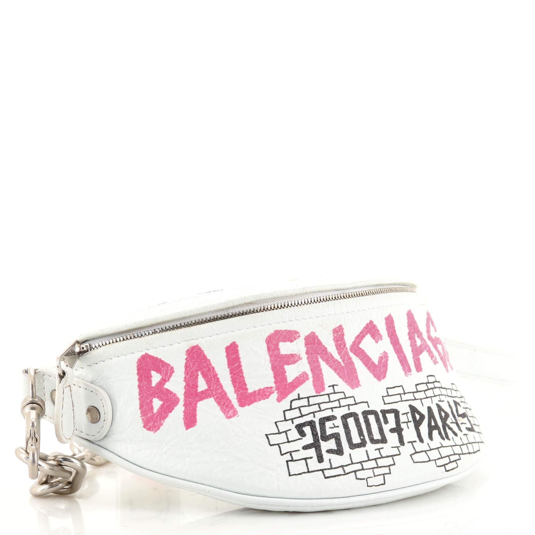 Balenciaga Souvenir Xs Graffiti Belt Bag in Black