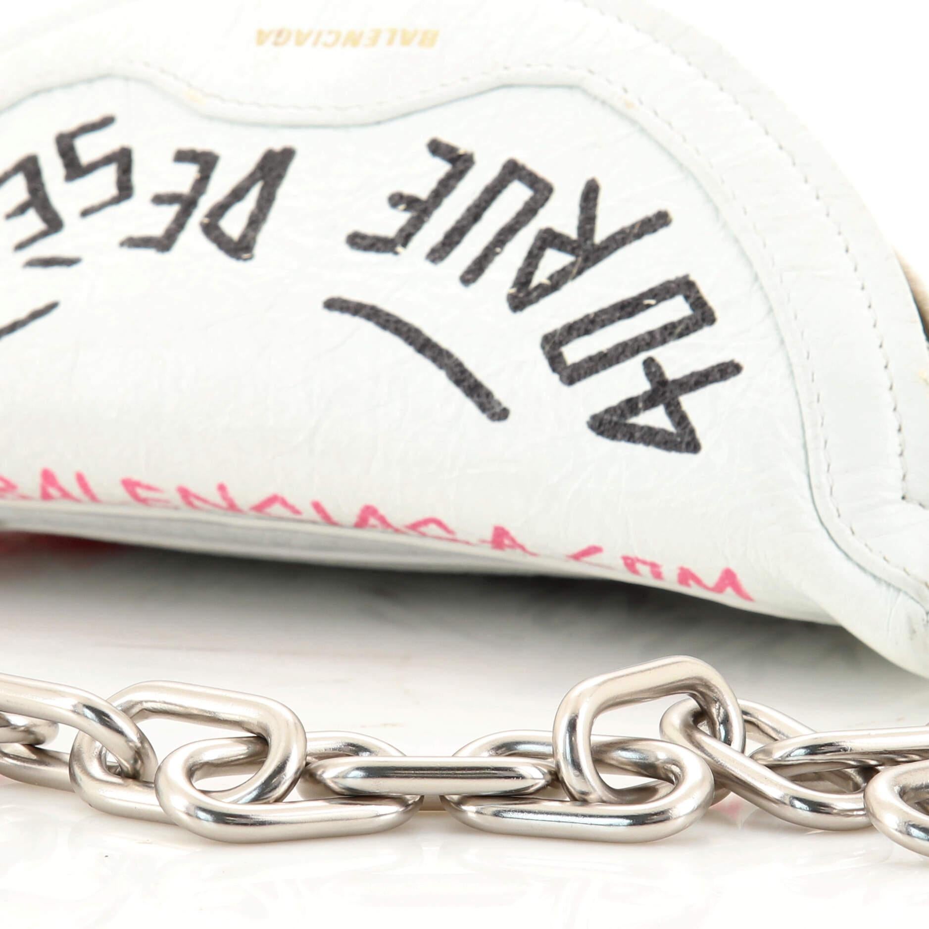 Balenciaga Graffiti Souvenir Belt Bag Leather XXS In Good Condition For Sale In NY, NY