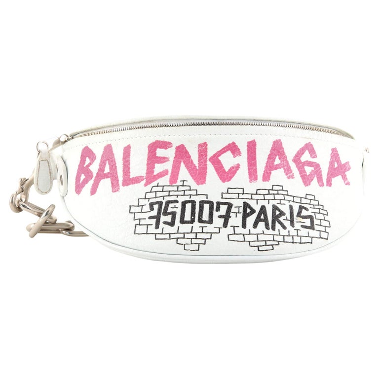 Balenciaga Souvenirs Xxs Graffiti Belt Bag in Black