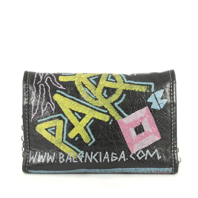 balenciaga graffiti chain bag