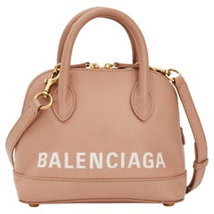 Balenciaga Grained Calfskin Beige XXS Ville Top Handle Bag (550646)