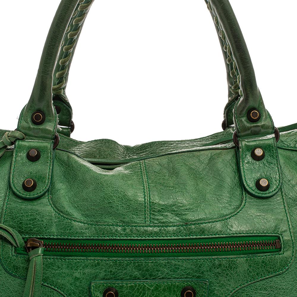 Balenciaga Grass Green Leather RH Work Tote 6