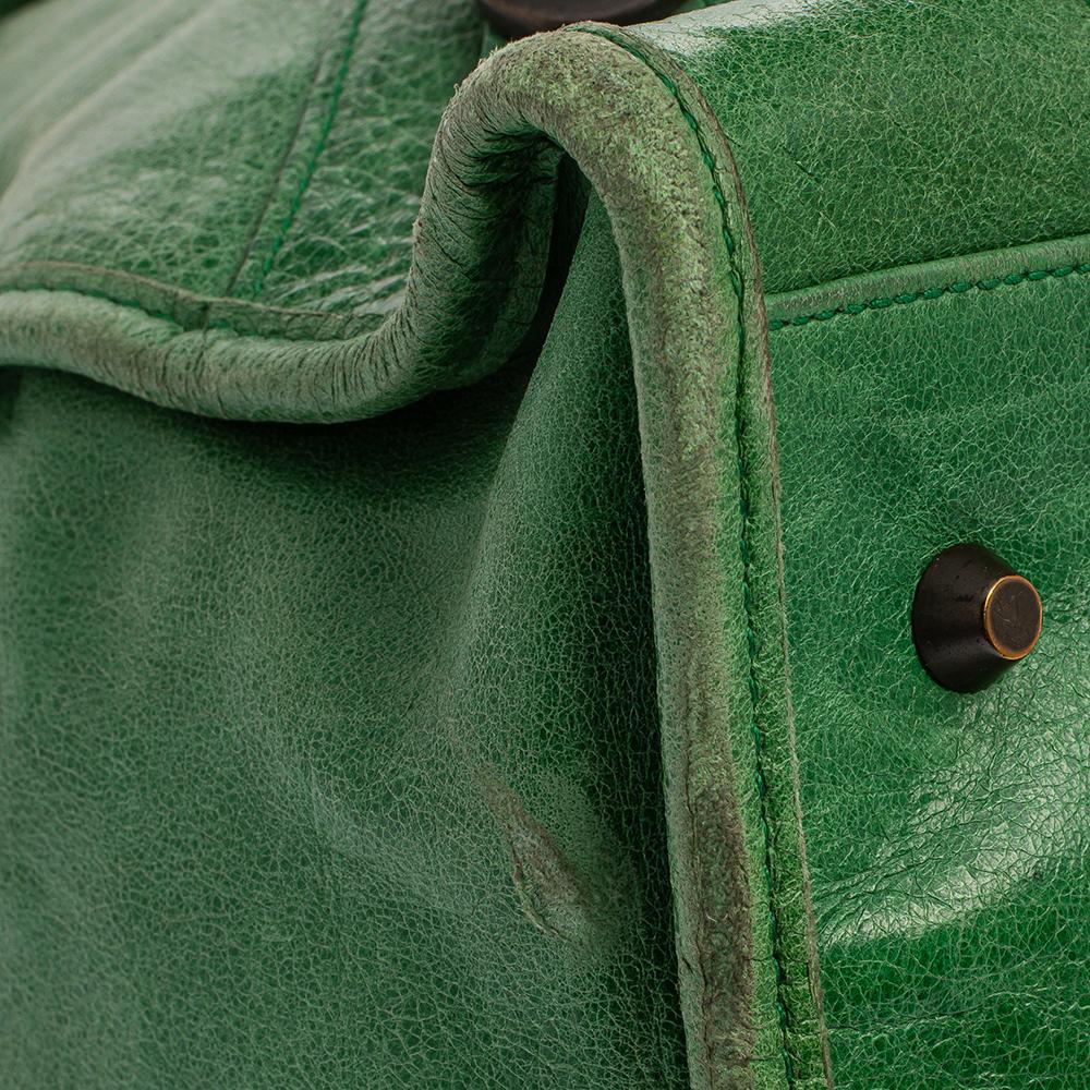 Balenciaga Grass Green Leather RH Work Tote 4