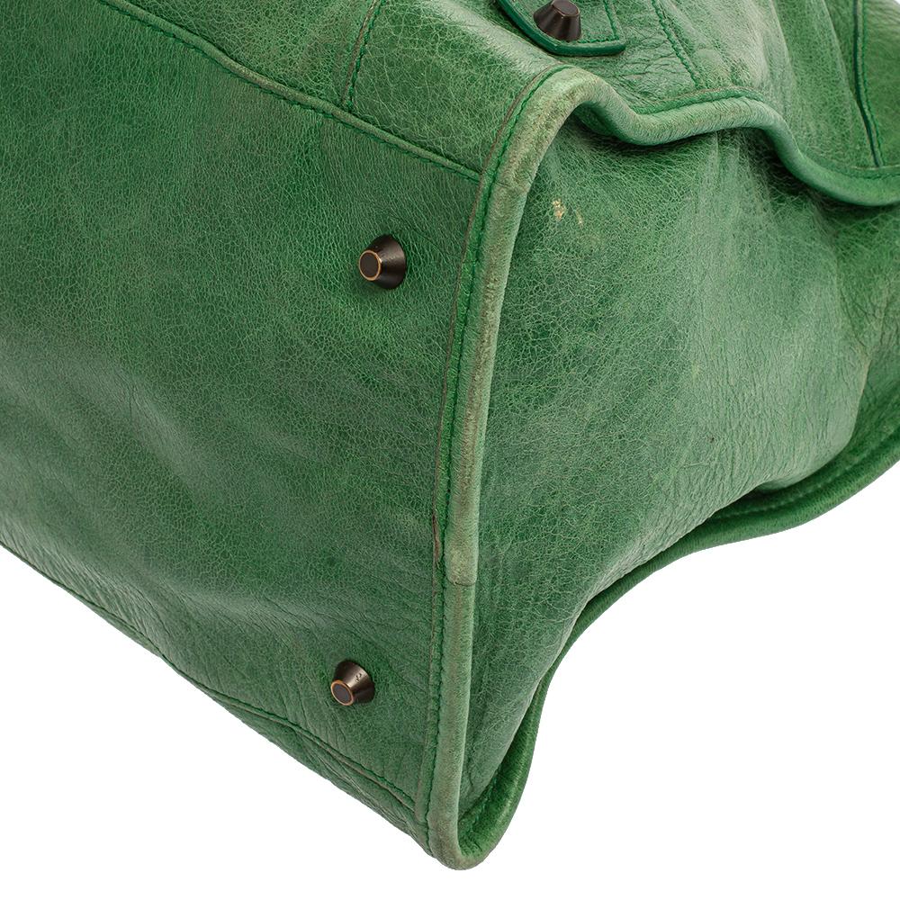Balenciaga Grass Green Leather RH Work Tote 3