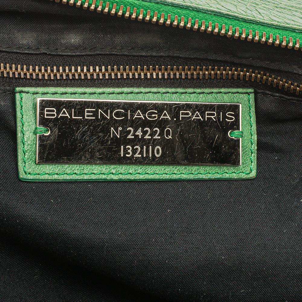 Balenciaga Grass Green Leather RH Work Tote 4