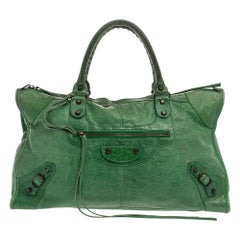 Balenciaga Arbeitstasche aus grasgrünem Leder RH