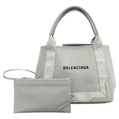 Balenciaga Gray Canvas Cabas Small Tote Bag
