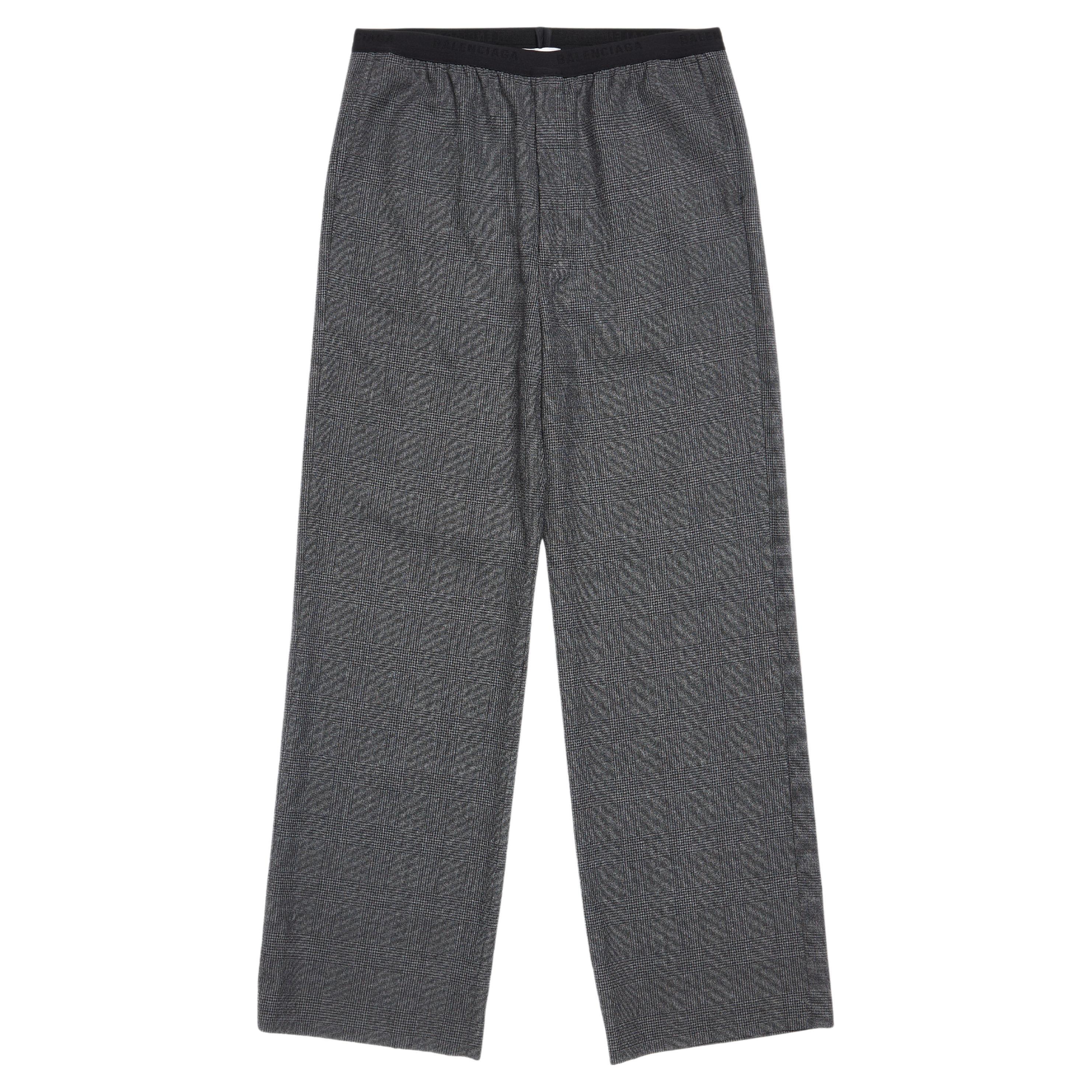 gray checkered trousers