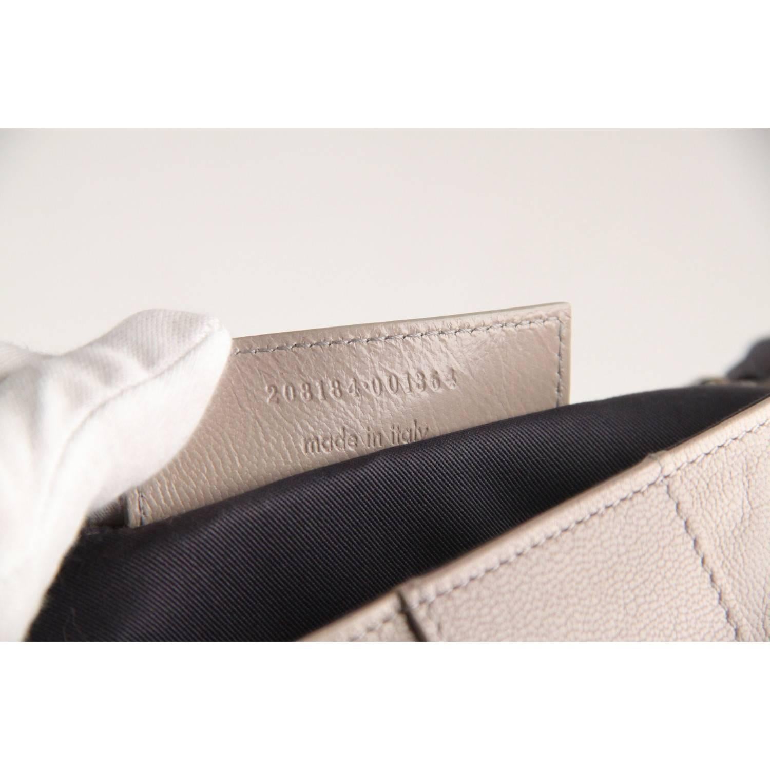 BALENCIAGA Gray Leather Cherche Midi Clutch Bag 5