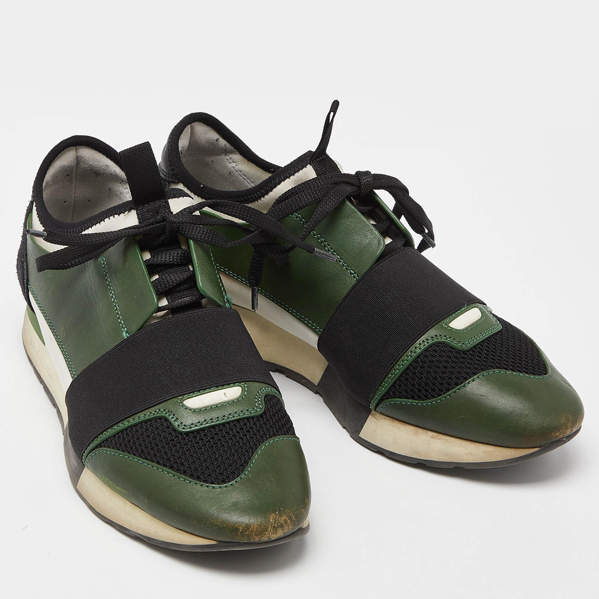 Baskets Race Runner en cuir et maille Greene & Greeneene Taille 38 État moyen - En vente à Dubai, Al Qouz 2