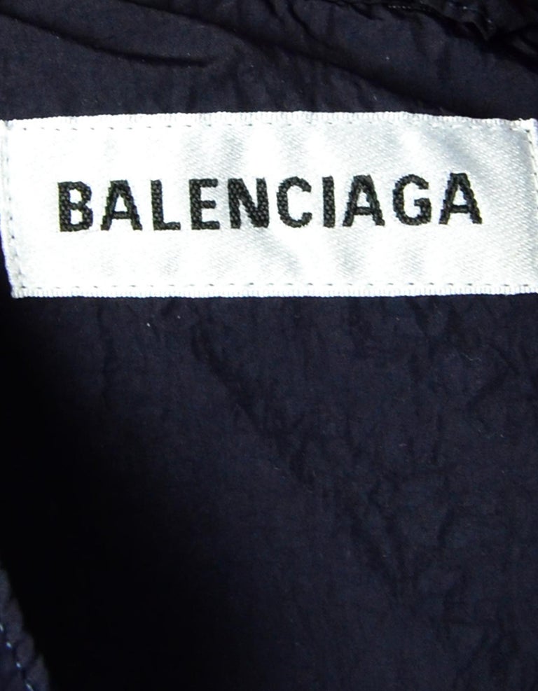 Balenciaga Green/Black/Navy Colorblock Zip Front Logo Windbreaker ...