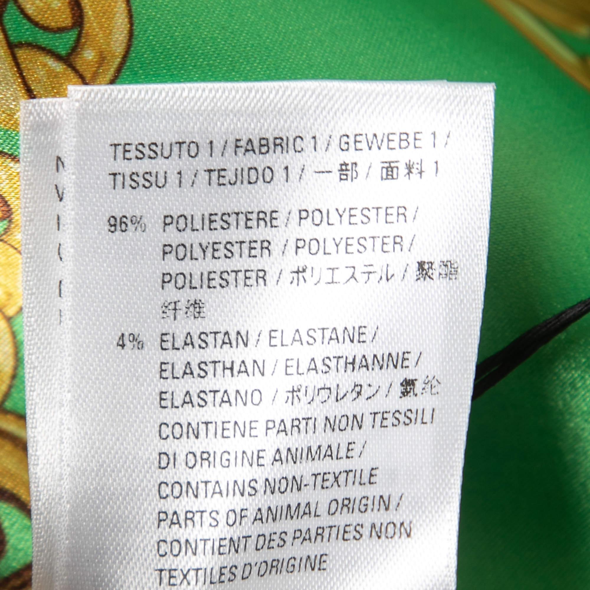 Balenciaga Green Chain Printed Satin Oversized Shirt S For Sale at 1stDibs