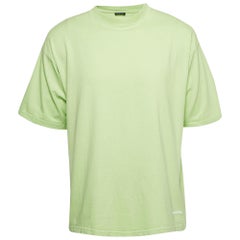 Balenciaga Green Cotton Crew Neck T-Shirt M