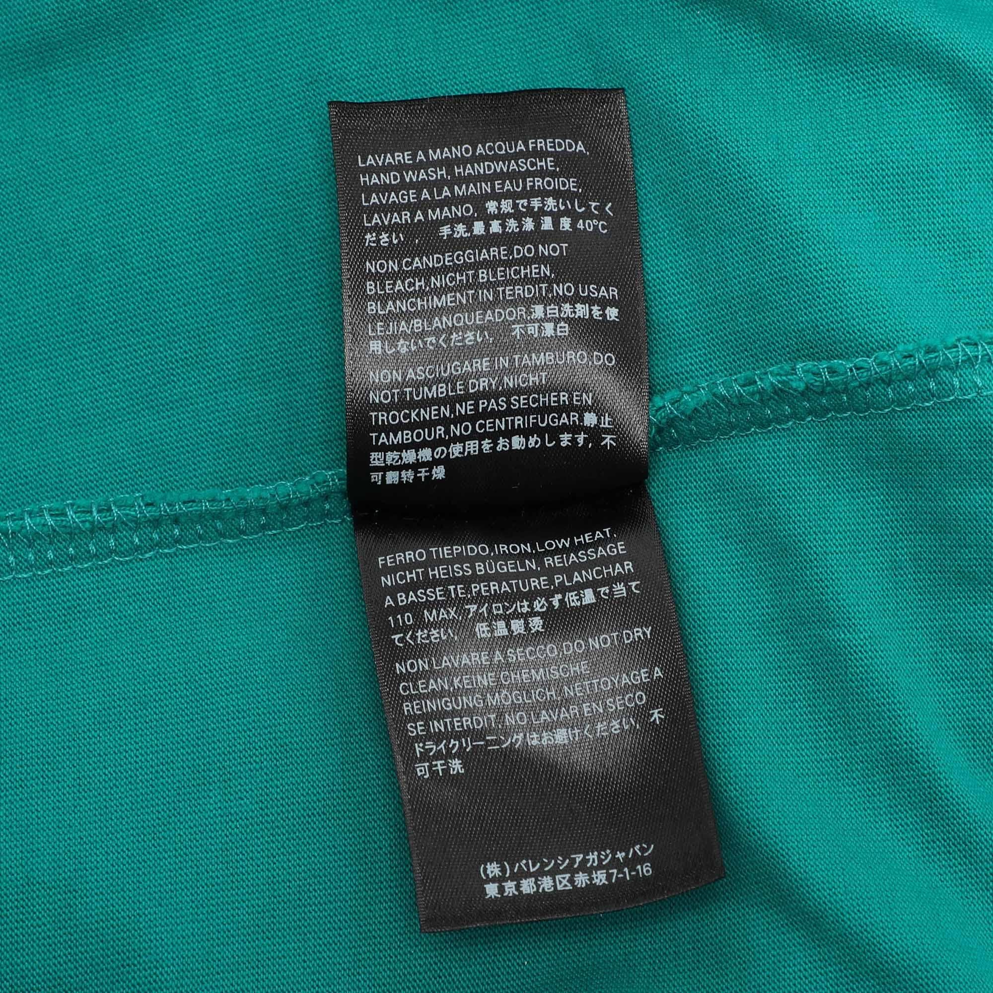 T-shirt Balenciaga imprimé logo en coton vert XS 3
